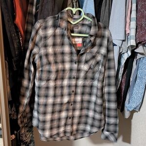 Black plaid Eddie Bauer top